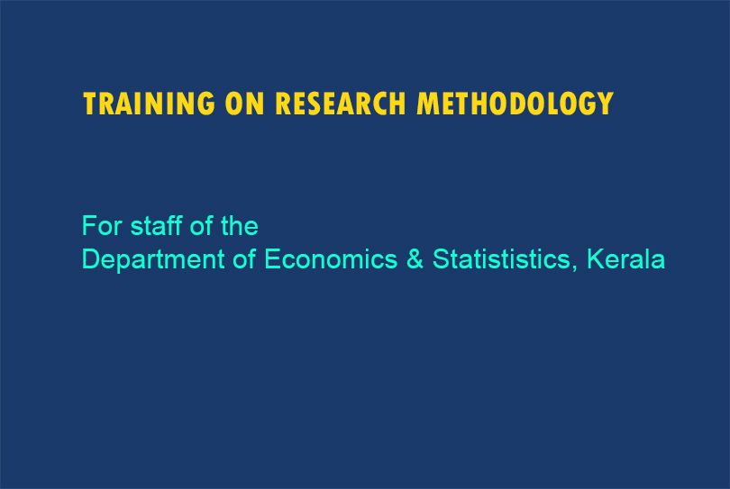 Training on Research Methodology
